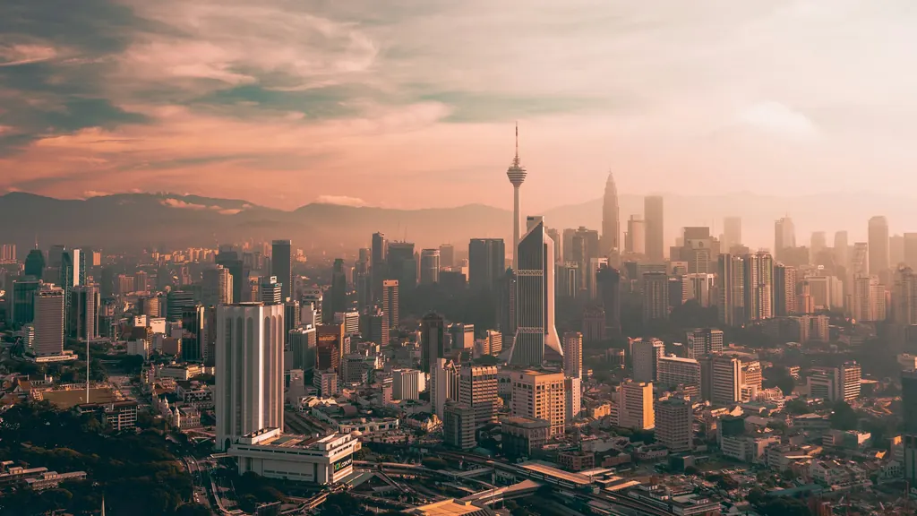 Aerial view of Kuala Lumpur’s city centre and skyline